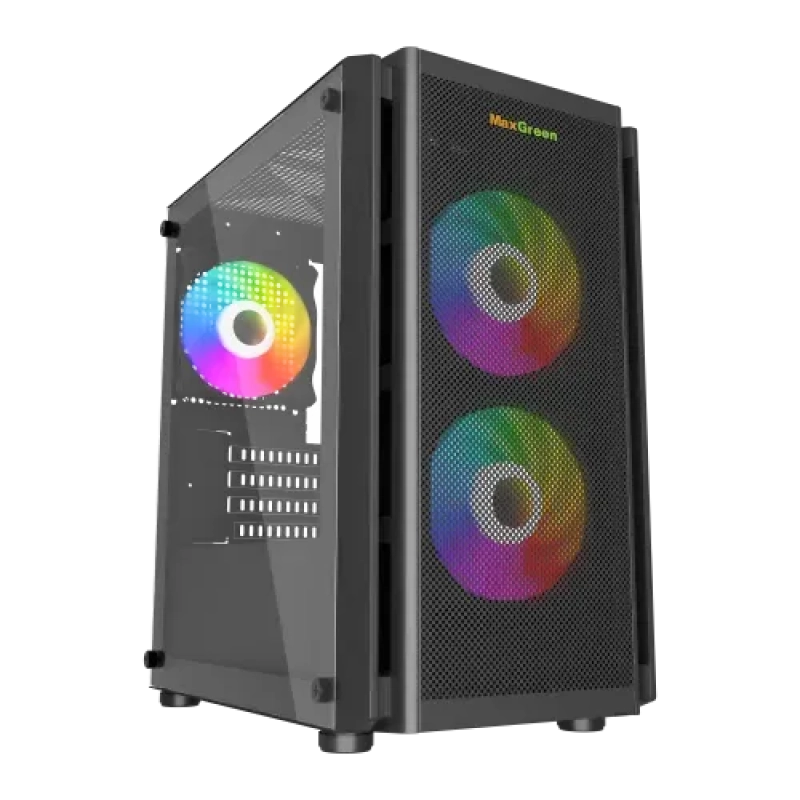 MaxGreen 5510-Mesh Mid-Tower M-ATX Gaming Case with PSU
